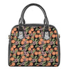 Apricot And Flower Pattern Print Shoulder Handbag