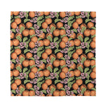 Apricot And Flower Pattern Print Silk Bandana
