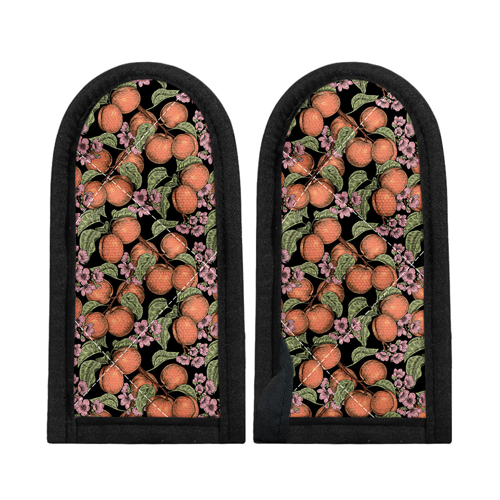 Apricot And Flower Pattern Print Skillet Handle Cover