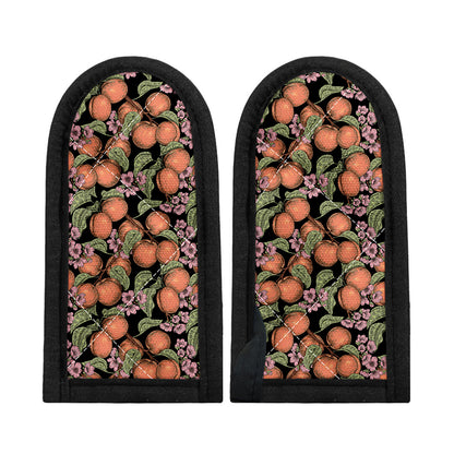 Apricot And Flower Pattern Print Skillet Handle Cover