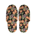 Apricot And Flower Pattern Print Slippers