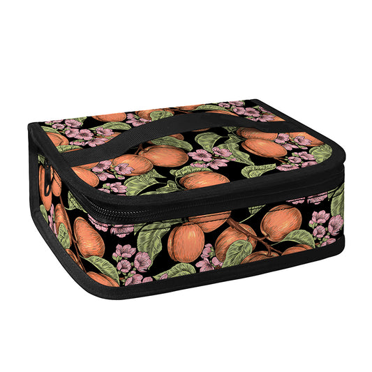 Apricot And Flower Pattern Print Small Lunch Bag