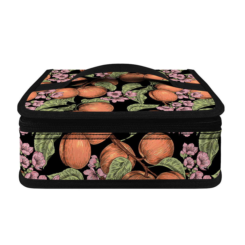 Apricot And Flower Pattern Print Small Lunch Bag