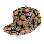 Apricot And Flower Pattern Print Snapback Cap