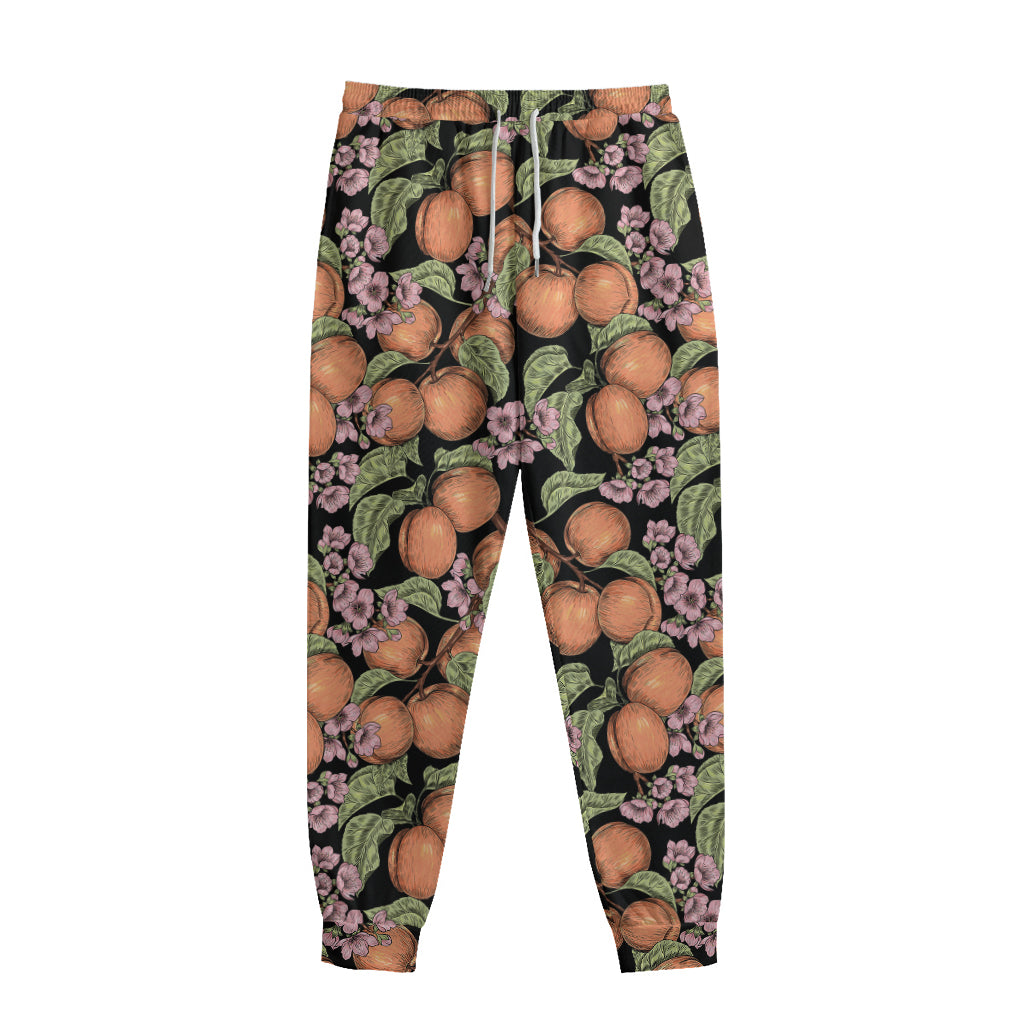 Apricot And Flower Pattern Print Sweatpants