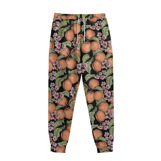 Apricot And Flower Pattern Print Sweatpants