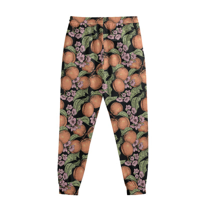 Apricot And Flower Pattern Print Sweatpants