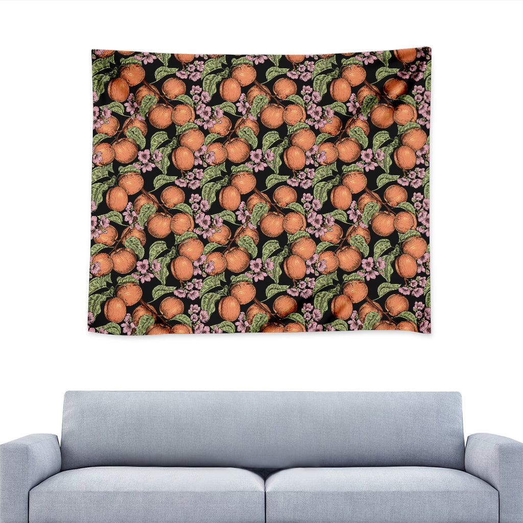 Apricot And Flower Pattern Print Tapestry