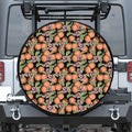 Apricot And Flower Pattern Print Tire Cover