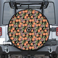 Apricot And Flower Pattern Print Tire Cover With Camera Hole
