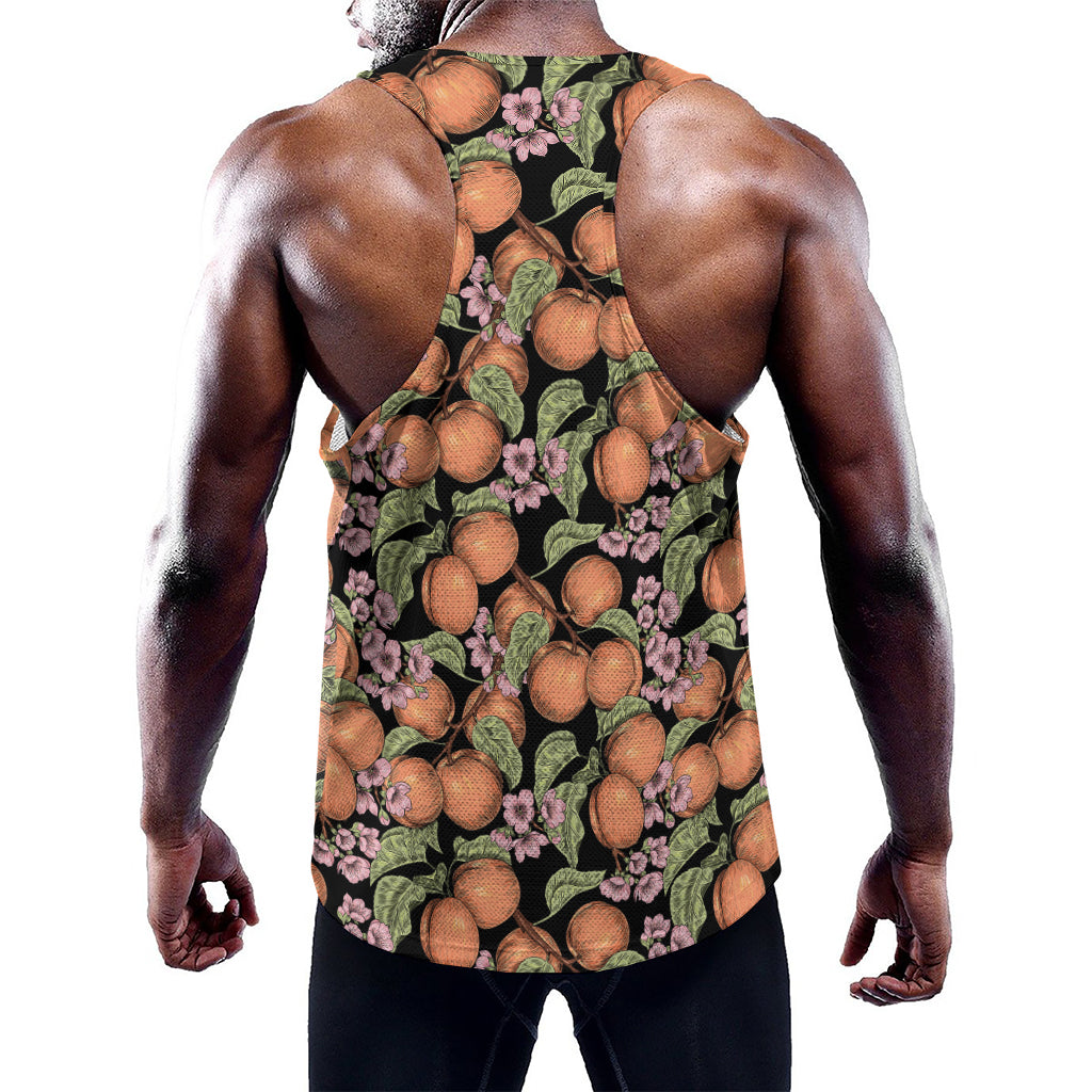 Apricot And Flower Pattern Print Training Tank Top