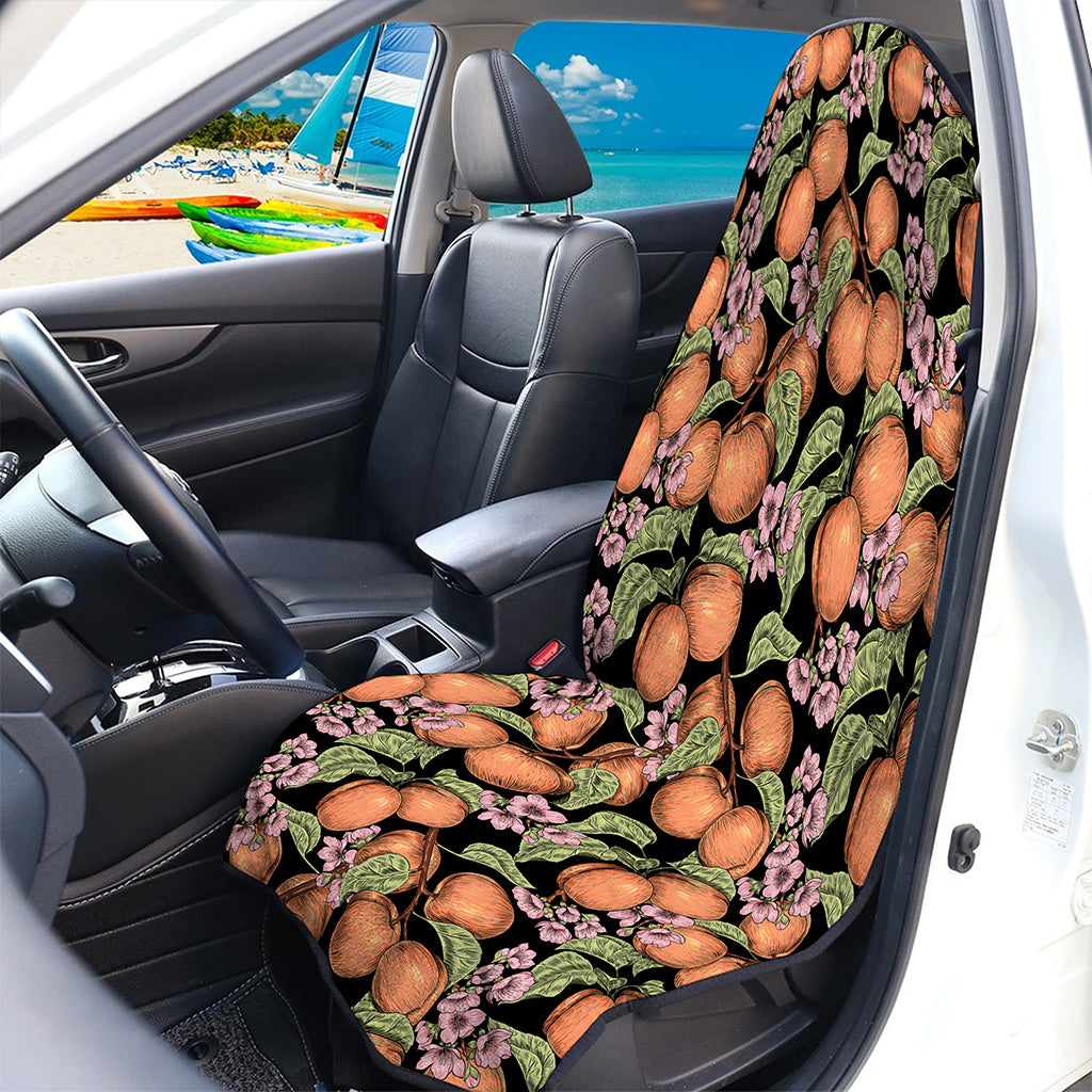 Apricot And Flower Pattern Print Waterproof Car Seat Cover
