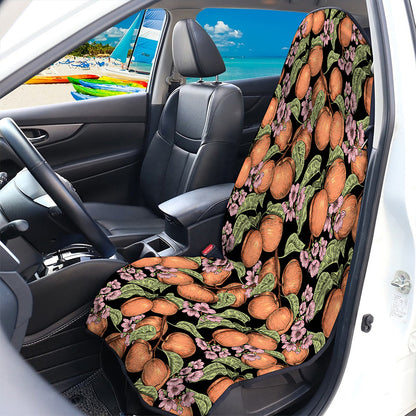 Apricot And Flower Pattern Print Waterproof Car Seat Cover