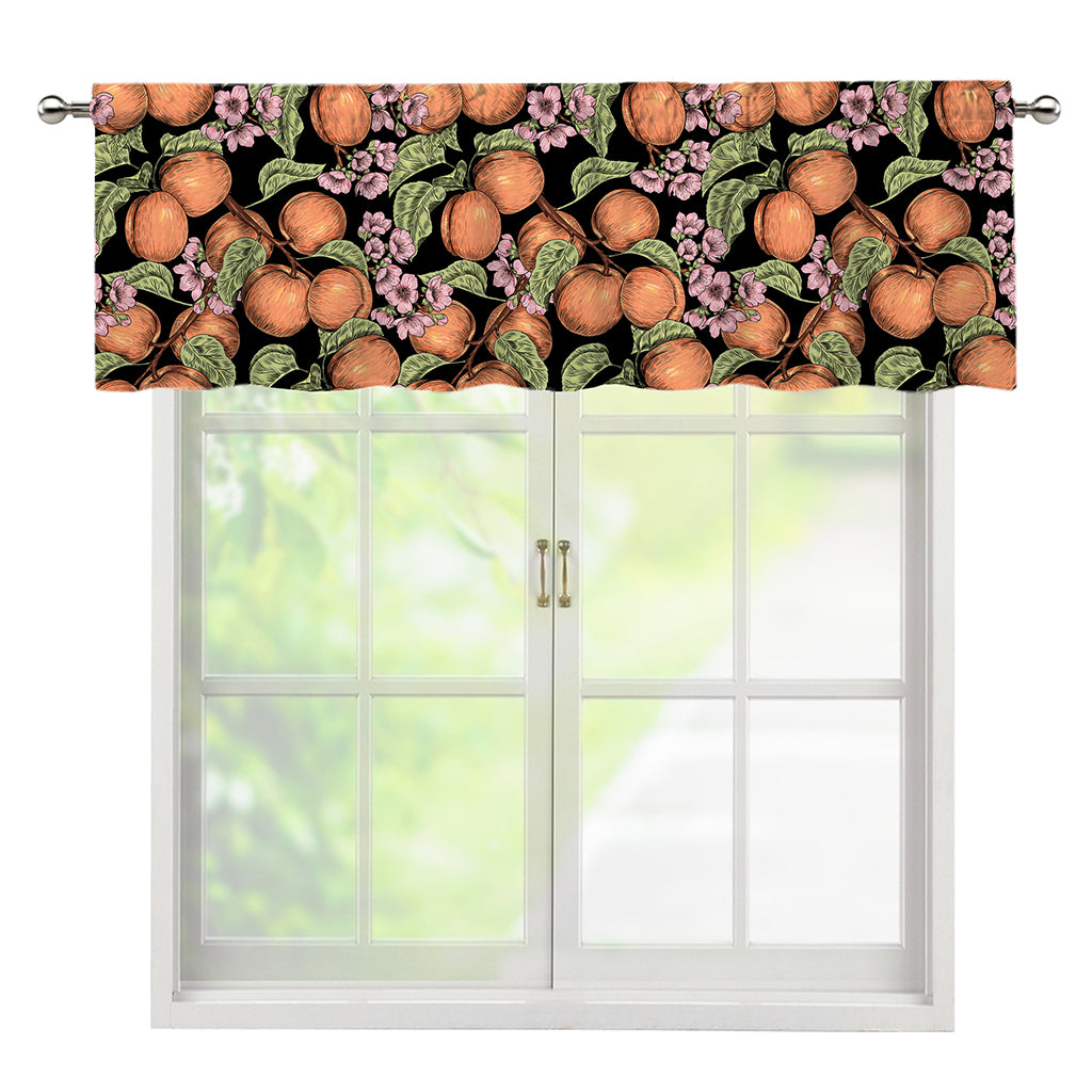 Apricot And Flower Pattern Print Window Valance