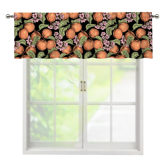 Apricot And Flower Pattern Print Window Valance