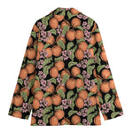 Apricot And Flower Pattern Print Women's Blazer