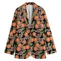 Apricot And Flower Pattern Print Women's Cotton Blazer