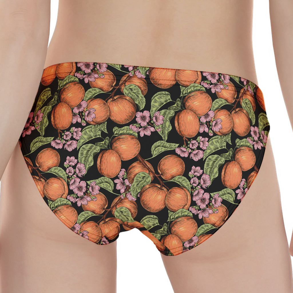 Apricot And Flower Pattern Print Women's Panties