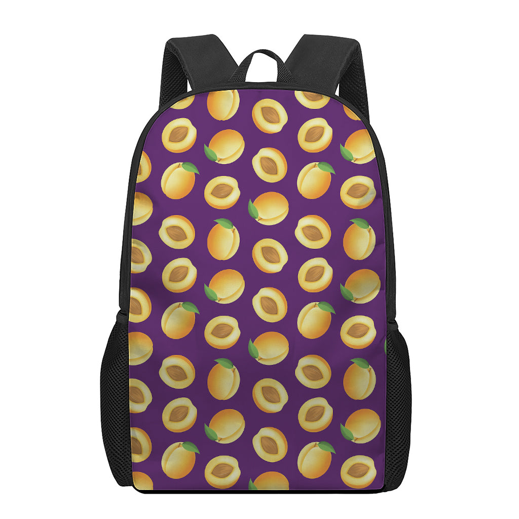 Apricot Fruit Pattern Print 17 Inch Backpack