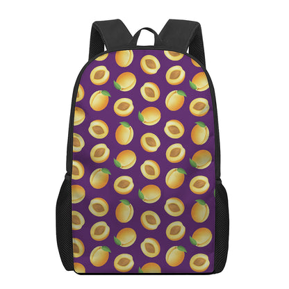 Apricot Fruit Pattern Print 17 Inch Backpack