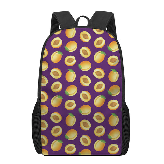 Apricot Fruit Pattern Print 17 Inch Backpack