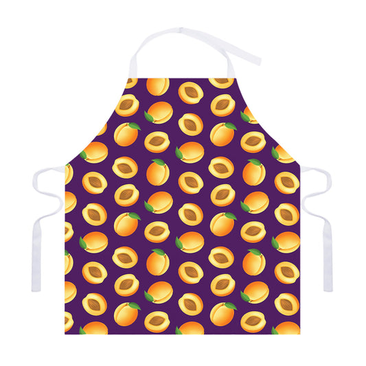 Apricot Fruit Pattern Print Adjustable Apron