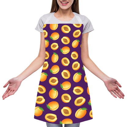 Apricot Fruit Pattern Print Adjustable Apron