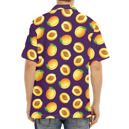 Apricot Fruit Pattern Print Aloha Shirt