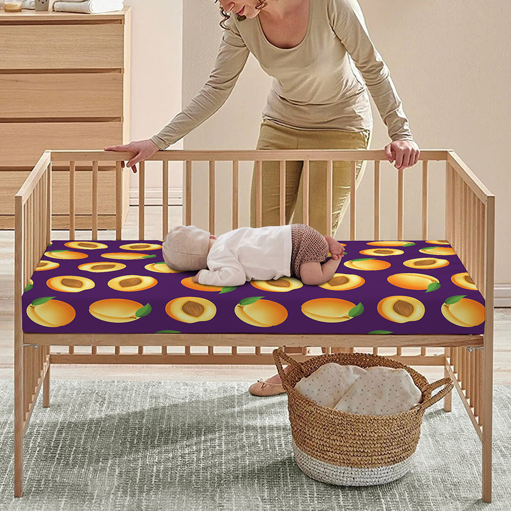 Apricot Fruit Pattern Print Baby Crib Sheet