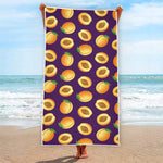 Apricot Fruit Pattern Print Beach Towel