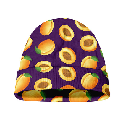 Apricot Fruit Pattern Print Beanie