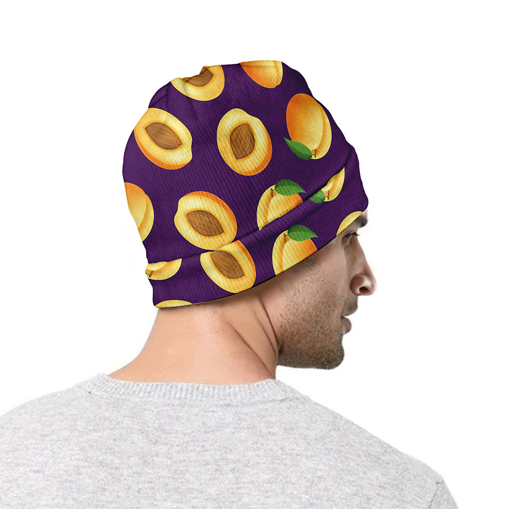 Apricot Fruit Pattern Print Beanie