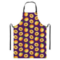 Apricot Fruit Pattern Print Bib Apron With Pocket