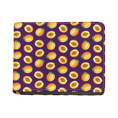 Apricot Fruit Pattern Print Bifold Wallet