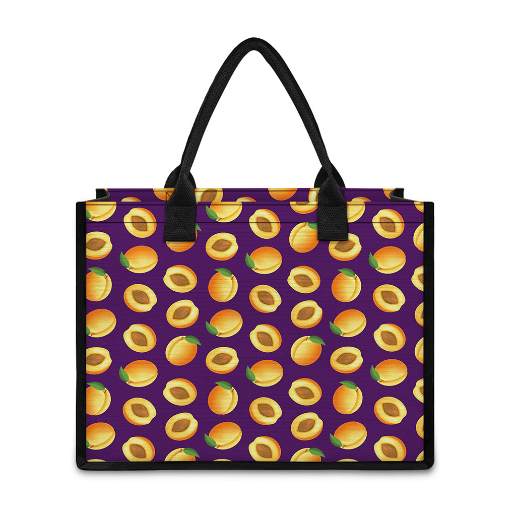 Apricot Fruit Pattern Print Canvas Tote Bag