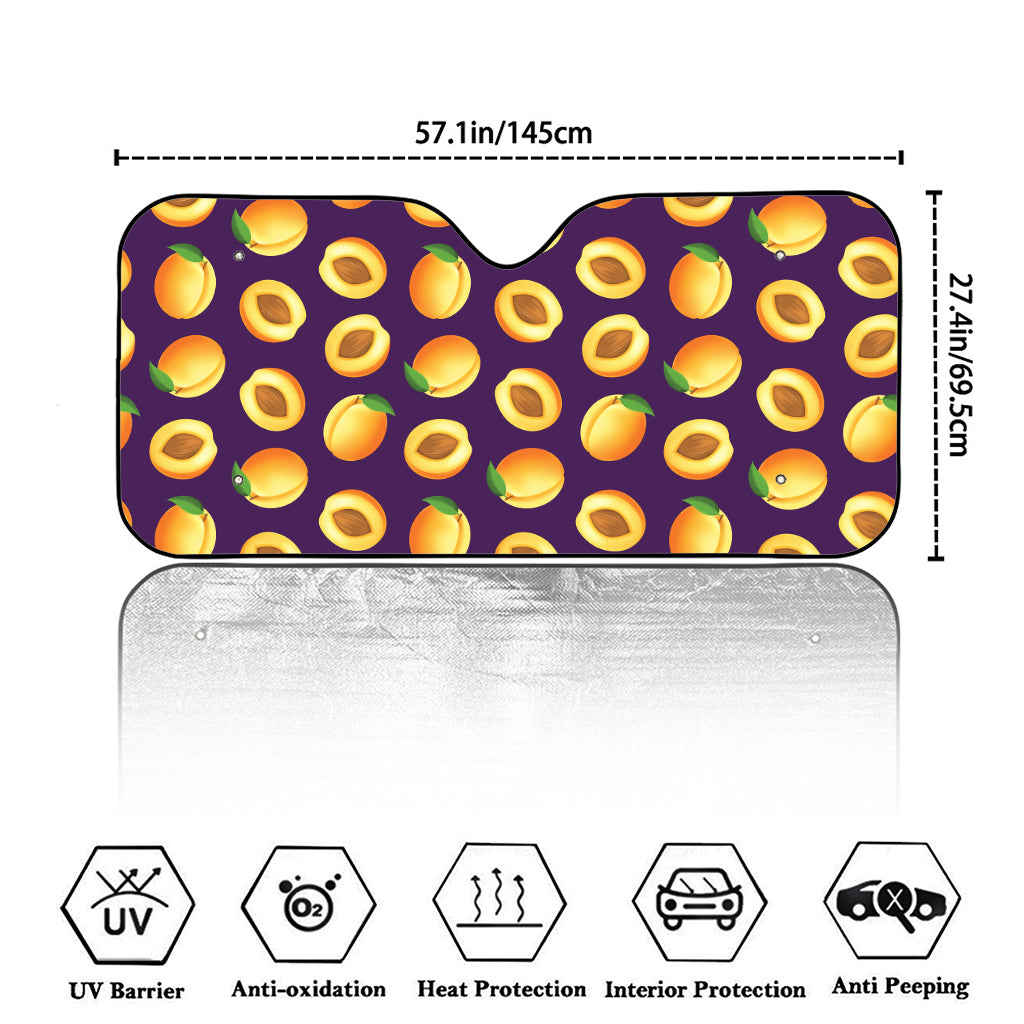 Apricot Fruit Pattern Print Car Windshield Sun Shade