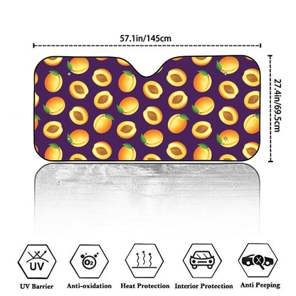 Apricot Fruit Pattern Print Car Windshield Sun Shade
