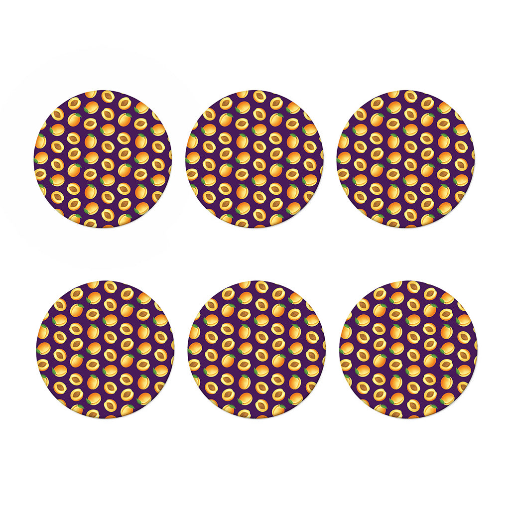 Apricot Fruit Pattern Print Coaster Set