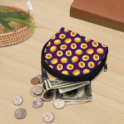 Apricot Fruit Pattern Print Coin Purse