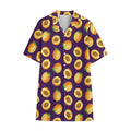 Apricot Fruit Pattern Print Cotton Hawaiian Shirt