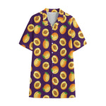Apricot Fruit Pattern Print Cotton Hawaiian Shirt