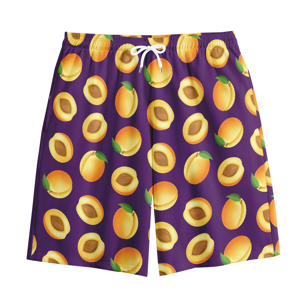 Apricot Fruit Pattern Print Cotton Shorts
