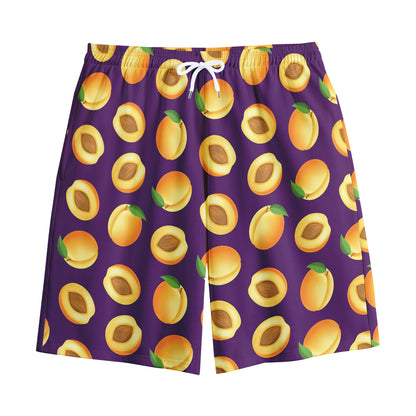Apricot Fruit Pattern Print Cotton Shorts