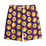 Apricot Fruit Pattern Print Cotton Shorts