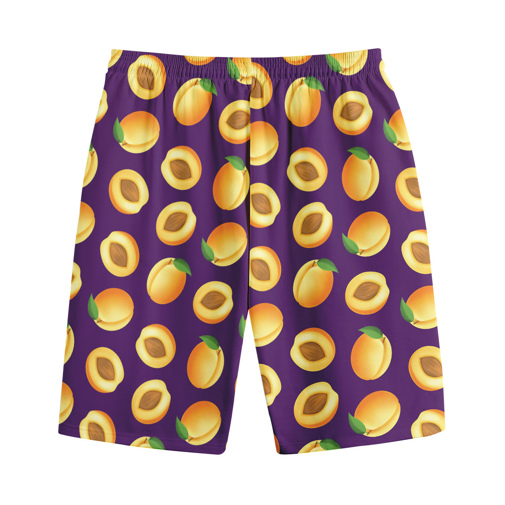 Apricot Fruit Pattern Print Cotton Shorts