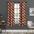 Apricot Fruit Pattern Print Grommet Curtain Panels