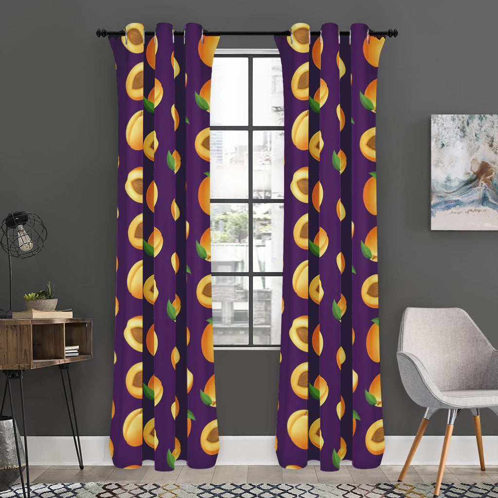 Apricot Fruit Pattern Print Curtain