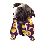 Apricot Fruit Pattern Print Dog Zip Up Hoodie