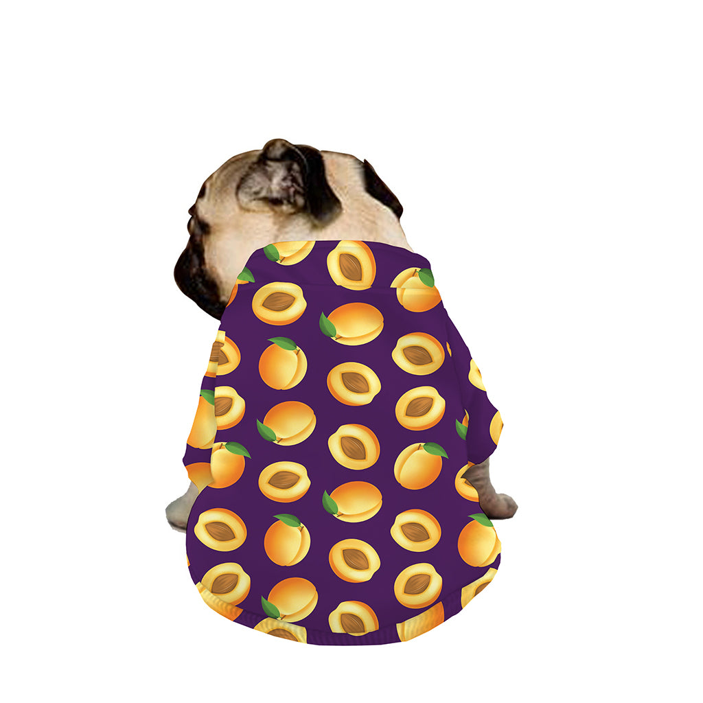 Apricot Fruit Pattern Print Dog Zip Up Jacket