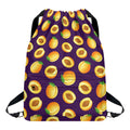 Apricot Fruit Pattern Print Drawstring Backpack